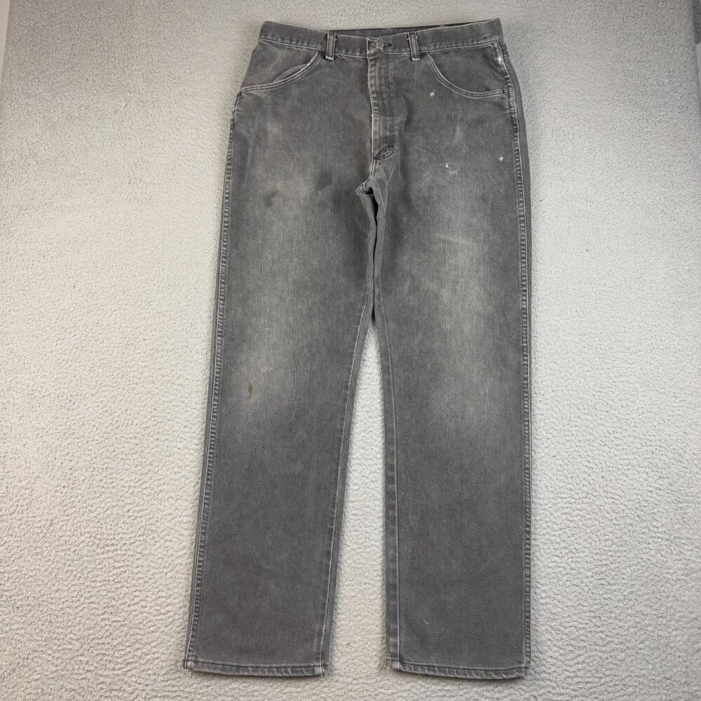 Wrangler Jeans Mens 36x32 Authentic Classic Denim Straight VTG‎ Faded Worn Work
